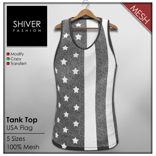 Shiver - Mesh Tank Top USA Flag