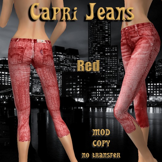 Capri Jeans Red