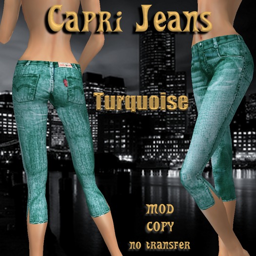 Capri Jeans Turquoise