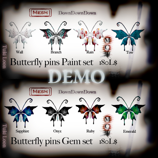 Butterfly pins(c)_gem set_DEMO