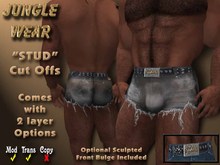 Jungle Wear - "STUD" Cut Offs Grunge (Black)
