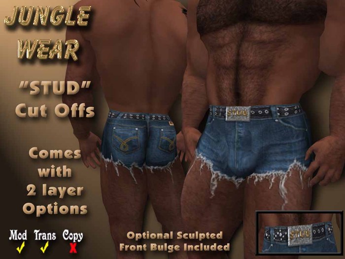 Jungle Wear - "STUD" Cut Offs (Blue)
