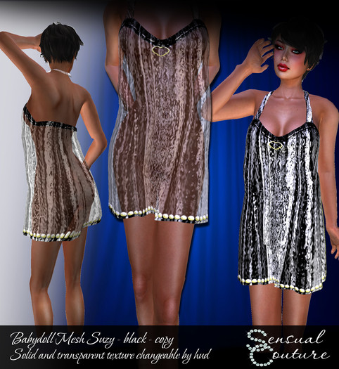 Mesh babydoll suzy *black*