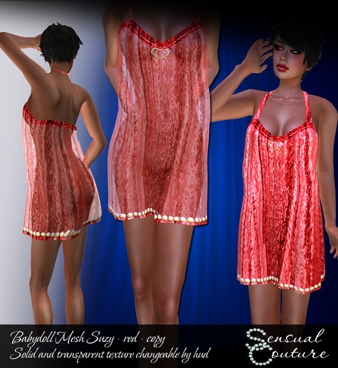 Mesh babydoll suzy *red*