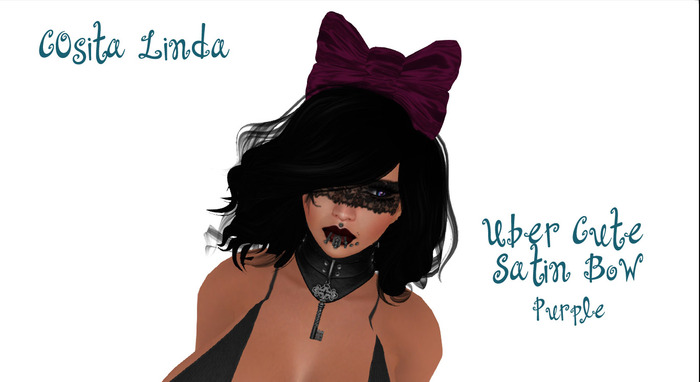 Cosita Linda Uber Cute Purple Satin Hair Ribbon