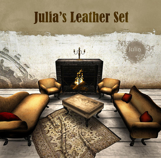 Victorian Leather Livingroom Set tagSteampunk