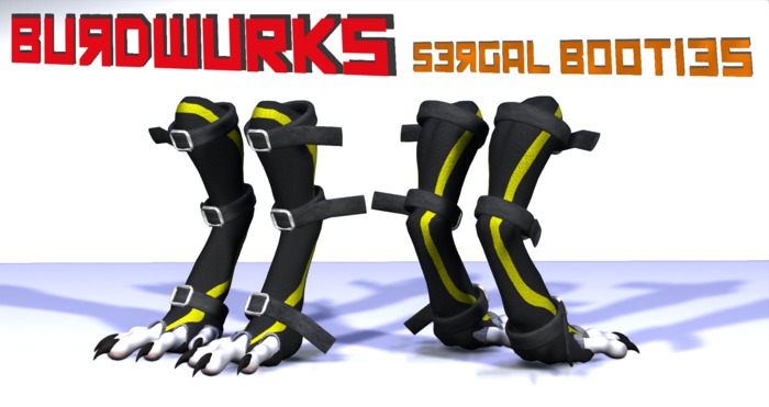 <RR> Cloth Sergal Booties Yellow