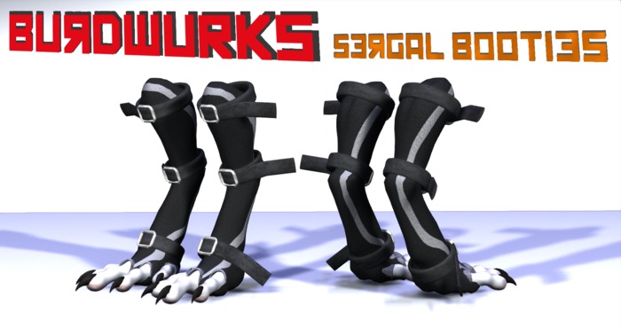 <RR> Cloth Sergal Booties black and white (BOX)