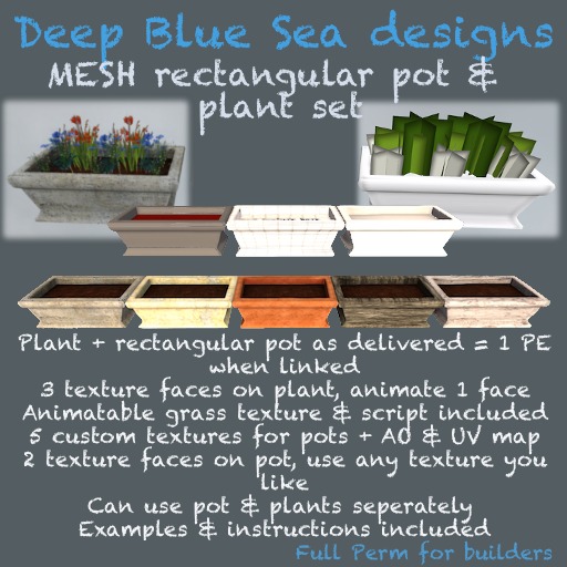 DBS MESH Rectangular plant & pot set (crated)