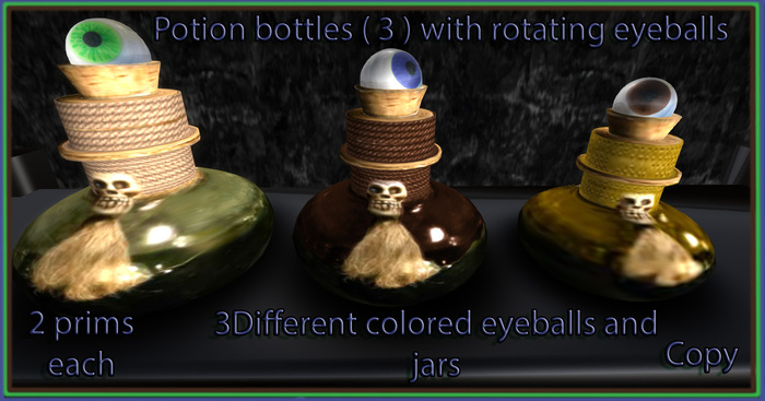 Potion Bottles 3 with rotating eyeballs
