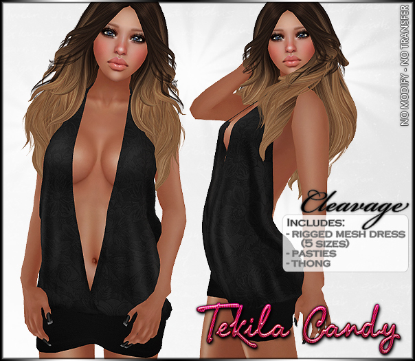 *TC* Cleavage MESH Dress - BLACK