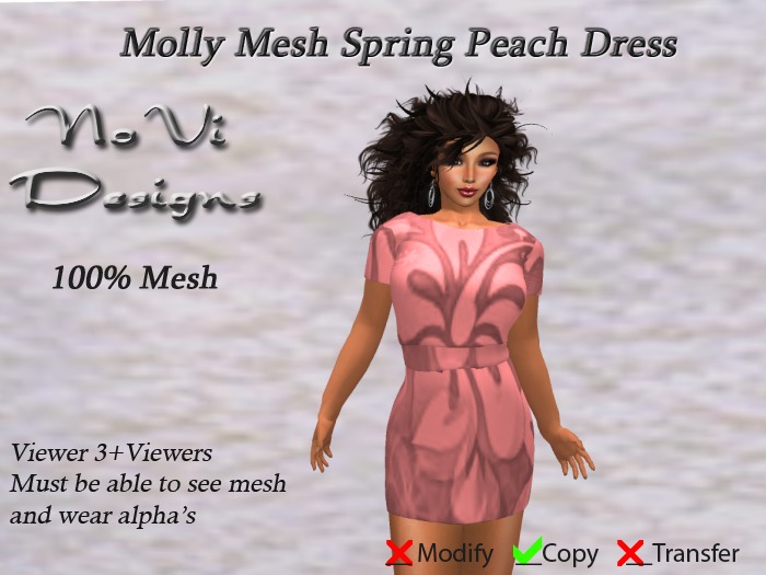 Molly Mesh Tunic Dress - Peach