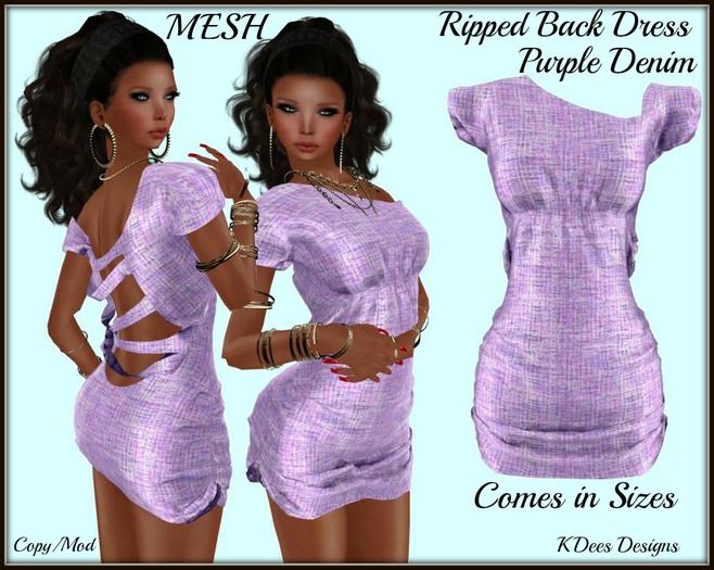KDees Rip Back Dress purple