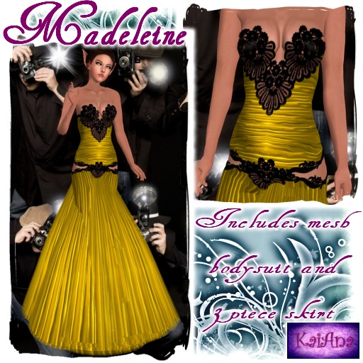 Madeleine - Gold  *FOR PETITES MESH AVATARS*