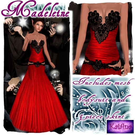 Madeleine - Red   *FOR PETITES MESH AVATARS*