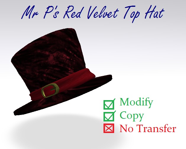 "Mr P's Red Velvet Top Hat"