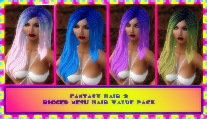 Fantasy Hair RIGGED MESH  version 2