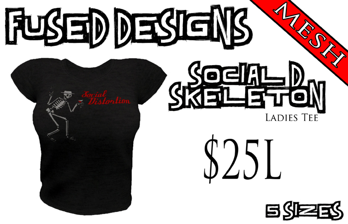 FUSED Designs Ladies Mesh Social D Skeleton Tee