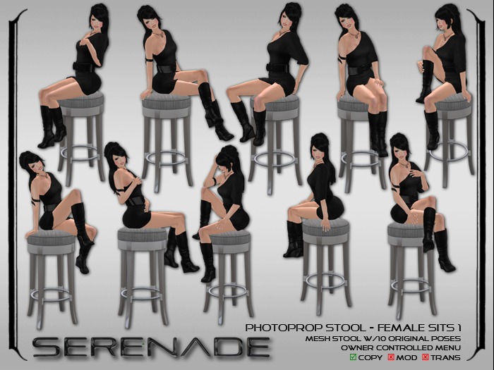 SERENADE Photo-prop Stool - Female Sits 1 Package
