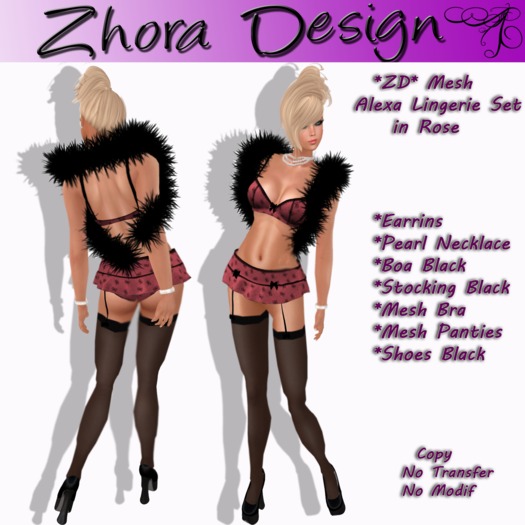 *ZD* Alexa Lingerie - Mesh - Rose