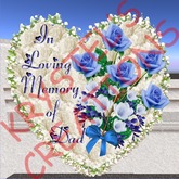 W34R In Loving Memory of Dad Blue Roses Heart Wreath (Rezz Me)