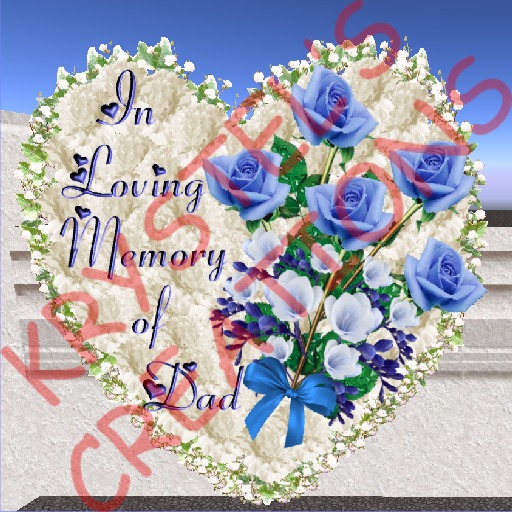 W34S In Loving Memory of Dad Blue Roses Heart Wreath (Rezz Me)