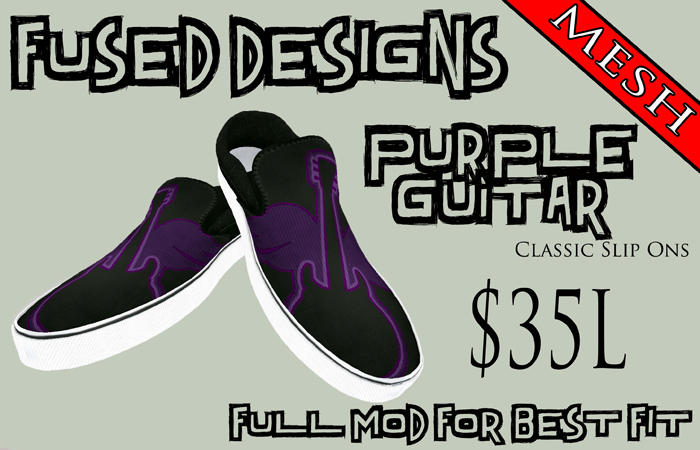 FUSED Designs Mesh Purple Guitar Slip Ons