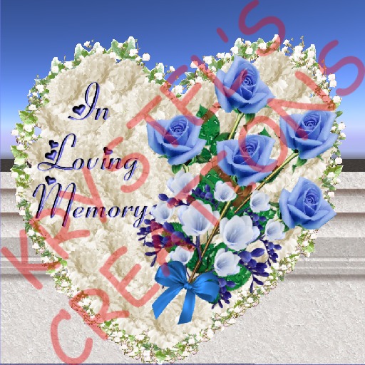 W33 In Loving Memory Blue Roses Heart Wreath (Rezz Me)