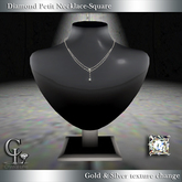 ((Crystal Line))Diamond Petit Necklace-Square(wear)
