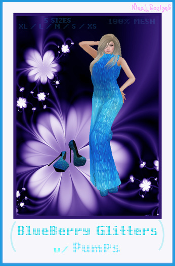 BlueBerry Glitters Gown Set~NixeL DesignS