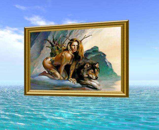 WOLF WITH WOMAN