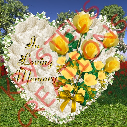 W35S In Loving Memory Yellow Roses Heart Wreath (Rezz Me)