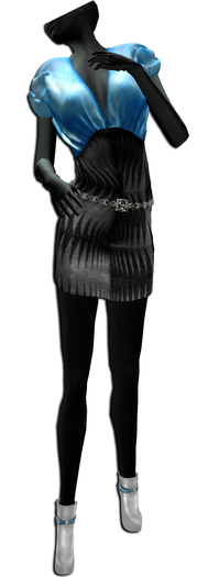 ((Crystal Line))Wavy Dress-MESH LightBlue(wear)