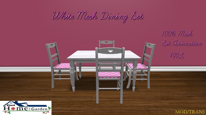 Boxed -White Mesh Dining Table