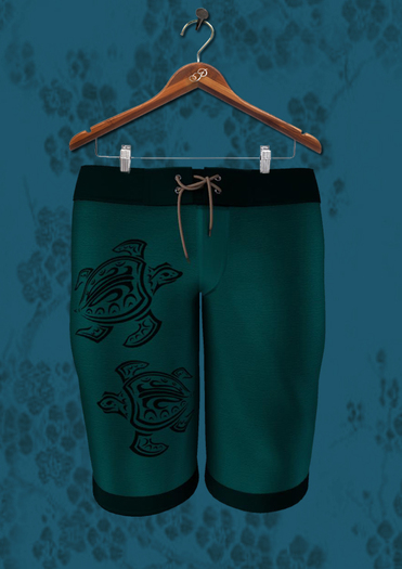 PEER Style: Blue Turtle 2 MESH Swim Trunks