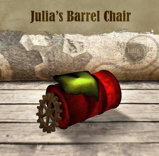 Julia's Barrel Seating - Red tagSteampunk
