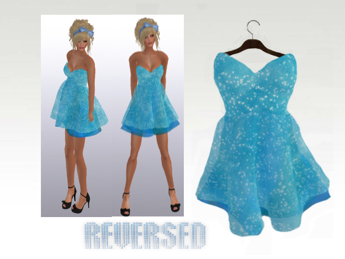 REVERSED Sweetheart Dress Blue