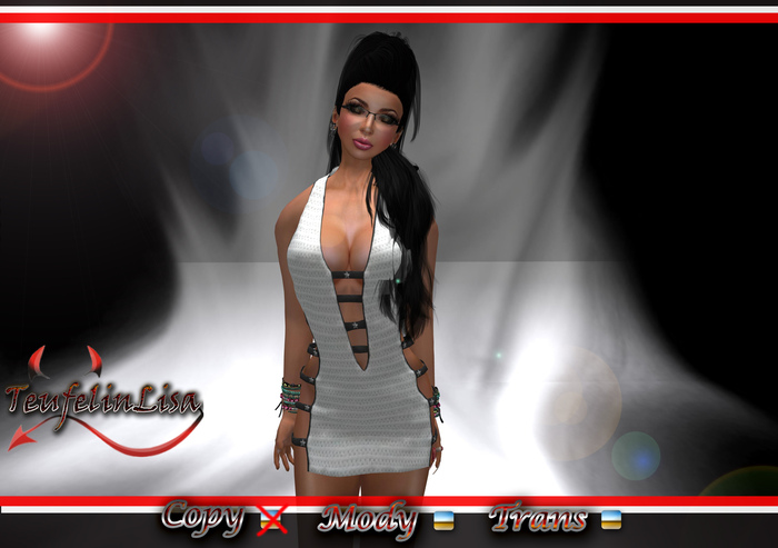 *TL* Sexy Mesh Mini Dress Weiss