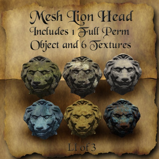Full perm Mesh Lion Head Statue 