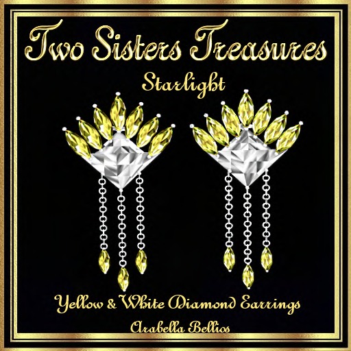 TST - STARLIGHT YELLOW/DIAMOND EARRINGS SLV