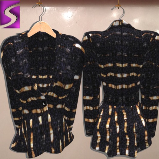 <S> Mesh Ruffled Jacket B-Gold