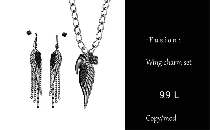 :Fusion: Wing charm necklace set new