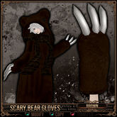 [Mesh] =^.^= Curious Kitties - Scary Bear Gloves - Brown
