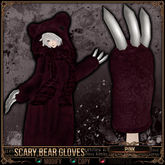 [Mesh] =^.^= Curious Kitties - Scary Bear Gloves - Pink