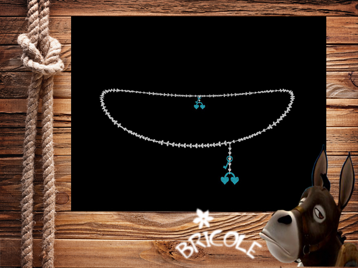 Belly chain turquoise key heart