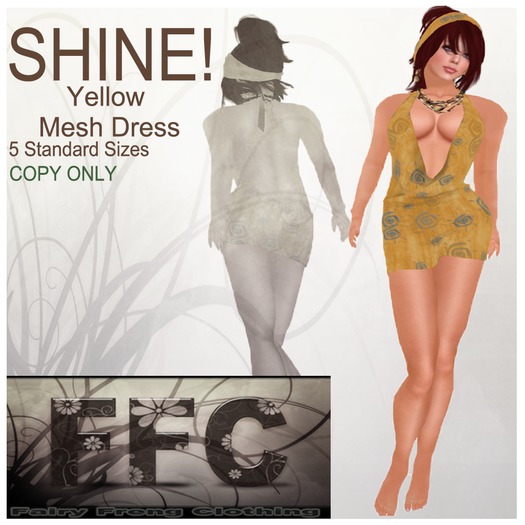 SHINE! Yellow Mesh Dress