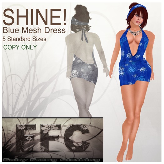 SHINE! Blue Mesh Dress