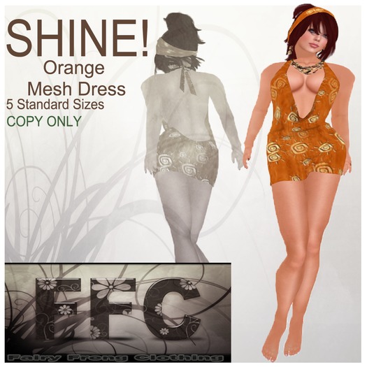 SHINE! Orange Mesh Dress