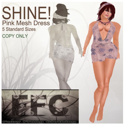 SHINE! Pink Mesh Dress