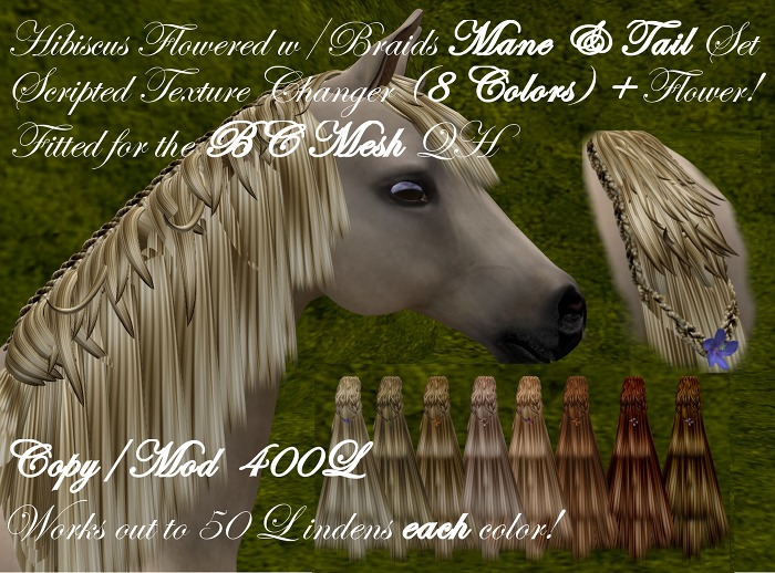 (DD&DE) BC/MQH Hibiscus Braid Mane Set w/TexChngr/Blonde